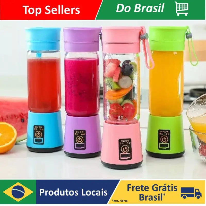 Mini Liquidificador Portátil  6 Lâminas Recarregável